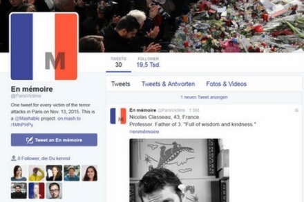 Das Twitter-Projekt "En mémoire" sammelt Bilder der Opfer des Paris-Attentats