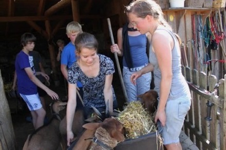 Lernbauernhof Kunzenhof: Wie melkt man eine Ziege?